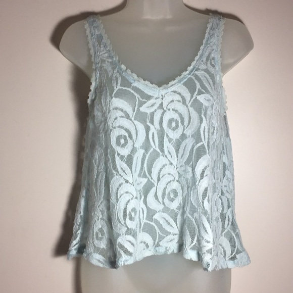 Charlotte Russe Tops - Charlotte Russe lacy sheer tank top blouse S